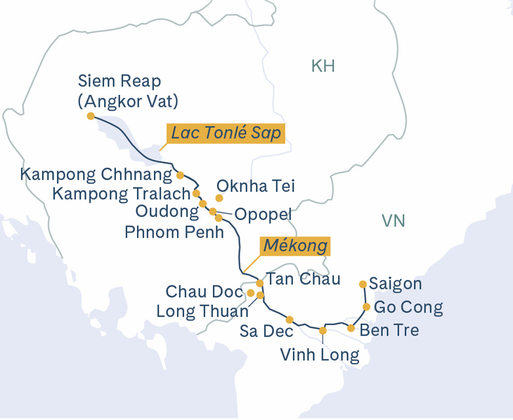 Itinéraire RV Mekong Discovery