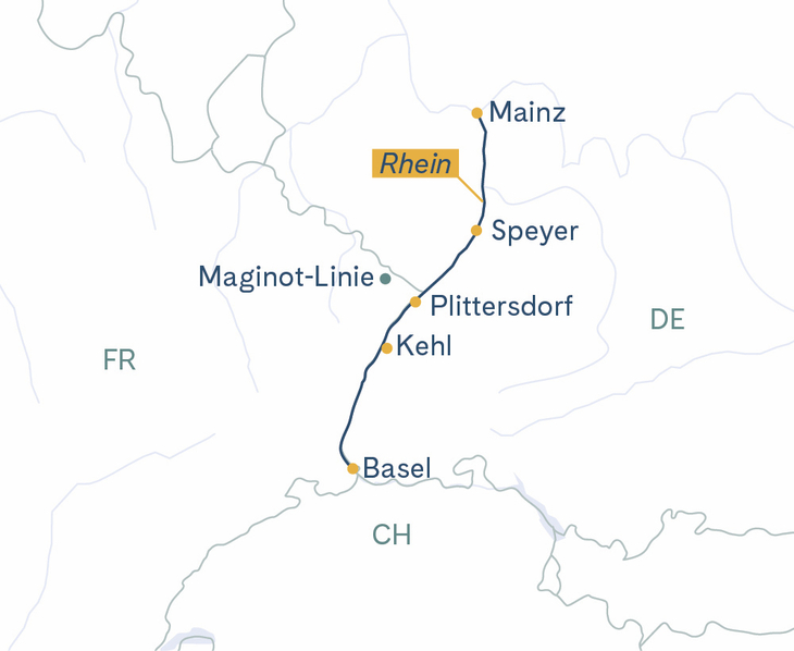 Routenplan Basel-Mainz-Basel